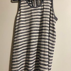 Market & Spruce Navy and White Striped Tank Top